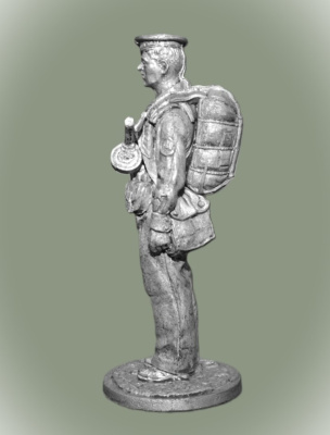 Картинка WWII-085 Оловянная фигура Краснофлотец парашютист-десантник, 1941г. СССР,  54мм  от магазина Масштаб