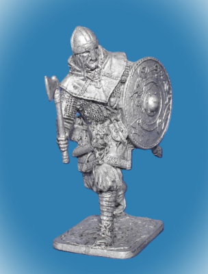 Картинка 305. Оловянный солдатик Воин варяжской дружины. Русь, 10 век, 54 мм   от магазина Масштаб