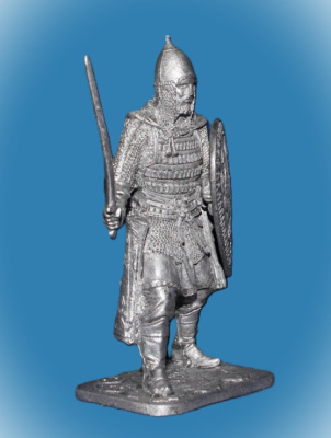 Картинка 291. Оловянный солдатик Русский княжеский дружинник, 11-13 вв., 54 мм  от магазина Масштаб