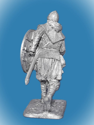 Картинка 305. Оловянный солдатик Воин варяжской дружины. Русь, 10 век, 54 мм   от магазина Масштаб