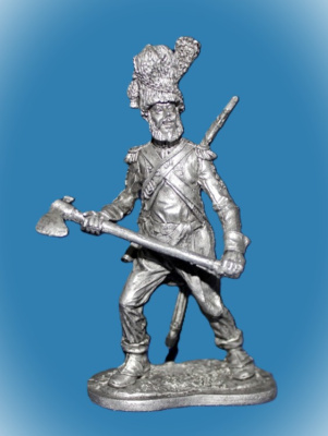 Картинка 047. Оловянный солдатик Сапер линейной пехоты Франция1804-14гг, 54мм  от магазина Масштаб