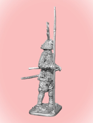 Картинка 128. Оловянный солдатик Самурай с копьём яри, 1600 г., 54мм  от магазина Масштаб