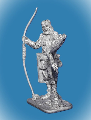 Картинка 256. Оловянный солдатик Викинг с луком. 9-10 в, 54мм  от магазина Масштаб