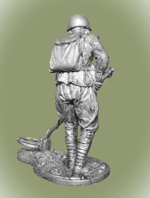 Картинка WWII-058 Сапёр с миноискателем, 1943-45 гг. СССР, 54 мм.  от магазина Масштаб
