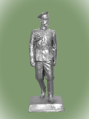 Картинка MMW0008 Оловянная миниатюра Российский император Николай II ( в фуражке), 54 мм  от магазина Масштаб