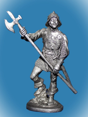 Картинка 073. Оловянный солдатик Немецкий пеший воин, 1500 г., 54мм  от магазина Масштаб