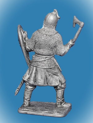 Картинка 340 Оловянный солдатик Русский ратник с топором, 54 мм  от магазина Масштаб