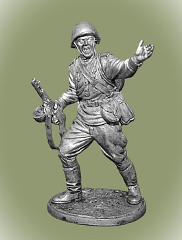 Картинка WWII-026 Оловянная миниатюра Гвардии рядовой Красной Армии, 1943-45 гг. СССР.  54 мм.  от магазина Масштаб