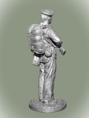 Картинка WWII-085 Оловянная фигура Краснофлотец парашютист-десантник, 1941г. СССР,  54мм  от магазина Масштаб