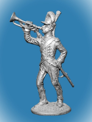 Картинка 034. Оловянный солдатик Русский трубач  артиллерийского полка, 1786-96, 54мм  от магазина Масштаб