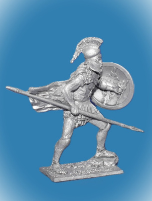 Картинка 005. Оловянный солдатик Греческий гоплит с пикой, 5 век до н.э.  от магазина Масштаб