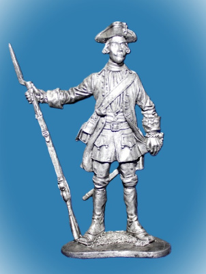 Картинка 026. Оловянный солдатик Фузелёр армейской пехоты. Россия, 1732-42 гг., 54мм  от магазина Масштаб