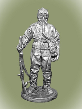 Картинка WWII-082 Оловянная фигура Солдат химических войск РККА, 1941-45гг. СССР, 1943-45 гг. СССР, 54мм  от магазина Масштаб
