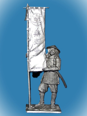 Картинка 181. Оловянный солдатик Асигару-знаменосец, 1600 г, 54мм  от магазина Масштаб