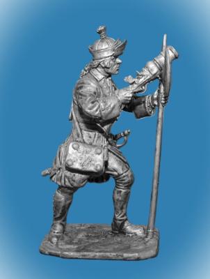 Картинка 269. Оловянный солдатик Петровский бомбардир, 1710 г., 54 мм  от магазина Масштаб