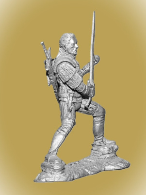 Картинка H&L02 Оловянный солдатик Ведьмак (серия фентези), 54 мм.  от магазина Масштаб