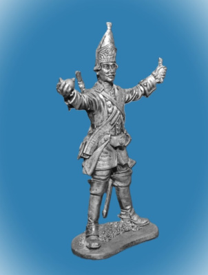 Картинка 035. Оловянный солдатик Русский гренадер Драгунского полка 1732-1774гг, 54мм  от магазина Масштаб