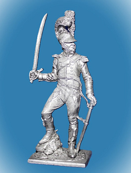 Картинка 044. Оловянный солдатик Офицер шевалежерского полка 1811-1814гг, 54мм  от магазина Масштаб