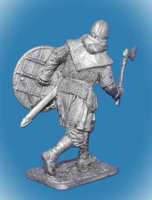 Картинка 305. Оловянный солдатик Воин варяжской дружины. Русь, 10 век, 54 мм   от магазина Масштаб