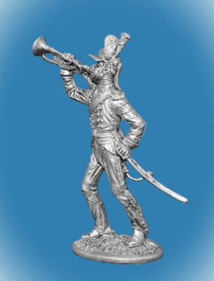 Картинка 034. Оловянный солдатик Русский трубач  артиллерийского полка, 1786-96, 54мм  от магазина Масштаб