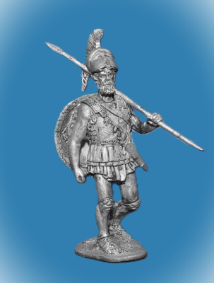 Картинка 086. Оловянный солдатик Греческий гоплит 4в до н.э., 54мм  от магазина Масштаб