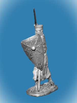 Картинка 098. Оловянный солдатик Европейский рыцарь, конец 12 века, 54мм  от магазина Масштаб