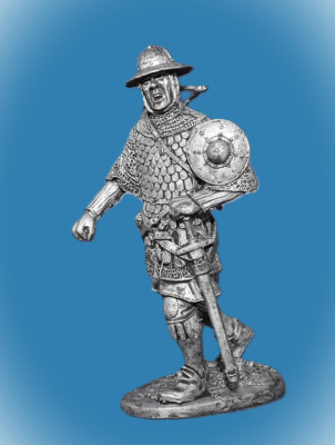 Картинка 095. Оловянный солдатик Европейский арбалетчик 14в, 54мм  от магазина Масштаб