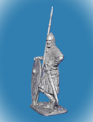 Картинка 342 Оловянный солдатик Пеший копейщик. Русь, 11-13 вв., 54 мм  от магазина Масштаб