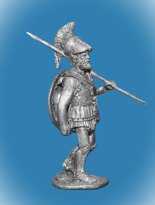 Картинка 086. Оловянный солдатик Греческий гоплит 4в до н.э., 54мм  от магазина Масштаб