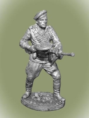 Картинка WWII-015 Краснофлотец морской пехоты Черноморского флота с пулемётом ДП. 1943-45 гг. СССР ,54 мм.  от магазина Масштаб