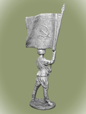 Картинка WWII-045 Старшина Красной Армии с полковым знаменем. 1943-45 СССР  54 мм.  от магазина Масштаб