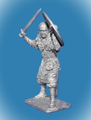 Картинка 307 Оловянный солдатик Воин-варяг. Русь, 10 век, 54 мм  от магазина Масштаб