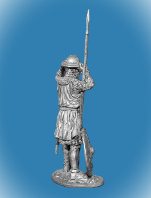 Картинка 076. Оловянный солдатик Европейский пехотинец, 14 век, 54мм  от магазина Масштаб