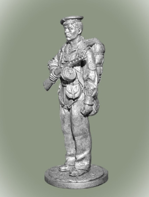 Картинка WWII-085 Оловянная фигура Краснофлотец парашютист-десантник, 1941г. СССР,  54мм  от магазина Масштаб