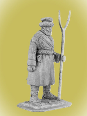 Картинка P-091 Партизан с вилами, 1812 г., 54 мм, металл  от магазина Масштаб