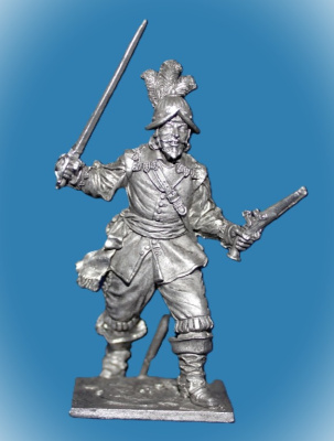 Картинка 241. Оловянный солдатик Офицер Английской пехоты, середина 17 в, 54мм  от магазина Масштаб
