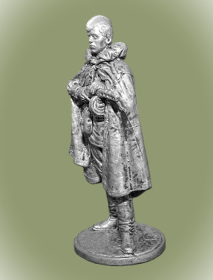 Картинка WWII-062 Красноармеец-автоматчик в плащ-палатке, 1943-45 гг. СССР, 54 мм.  от магазина Масштаб