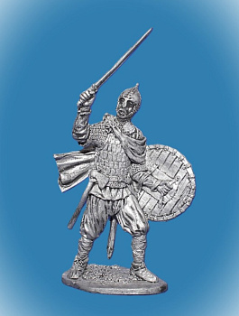 Картинка 022. Оловянный солдатик Русский богатырь 10в, 54мм  от магазина Масштаб