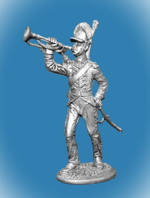 Картинка 034. Оловянный солдатик Русский трубач  артиллерийского полка, 1786-96, 54мм  от магазина Масштаб