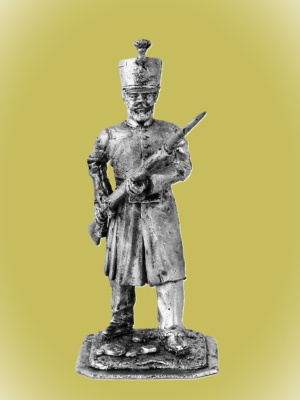 Картинка P-077 Ратник Батальонов Стрелков Земского войска, 1807г.., 54 мм, металл  от магазина Масштаб
