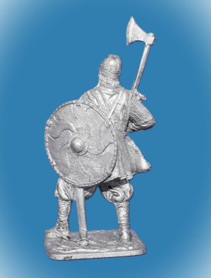 Картинка 309.Оловянный солдатик  Варяг с большим топором. Русь, 10 век, 54 мм  от магазина Масштаб
