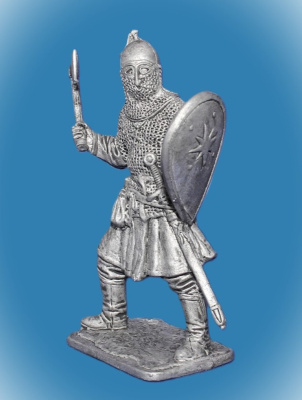 Картинка 340 Оловянный солдатик Русский ратник с топором, 54 мм  от магазина Масштаб