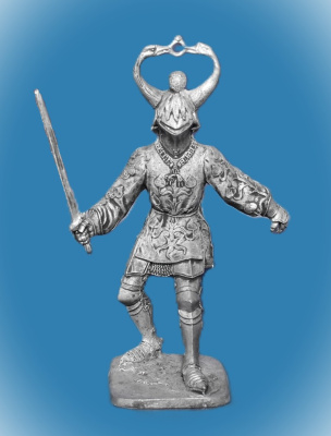 Картинка 082. Оловянный солдатик Жан де Креки. Бургундия, 1-я пол. 15 века, 54мм  от магазина Масштаб