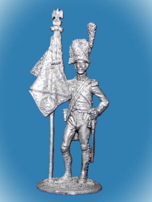 Картинка 038. Оловянный солдатик Орлоносец 3-го полка Пеших Гренадер. Франция, 1812 г., 54мм  от магазина Масштаб