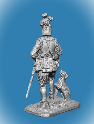 Картинка 127. Оловянный солдатик Германский кавалерист с собакой, 16в, 54мм  от магазина Масштаб