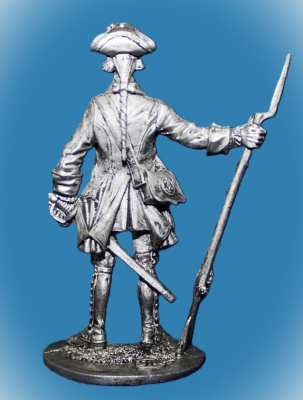 Картинка 026. Оловянный солдатик Фузелёр армейской пехоты. Россия, 1732-42 гг., 54мм  от магазина Масштаб