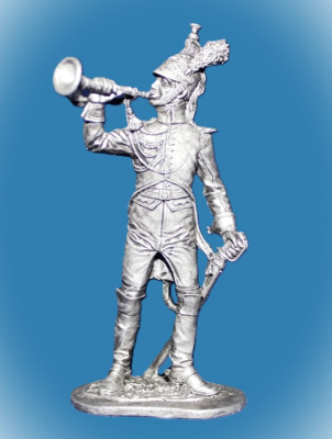 Картинка 046. Оловянный солдатик Трубач гвардейского драгунского полка Франция 1806-13гг, 54мм  от магазина Масштаб
