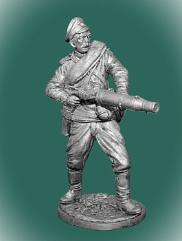 Картинка WWI-7 Оловянный солдатик Пулемётчик с "Льюисом". Россия, 1914-17гг., 54мм  от магазина Масштаб