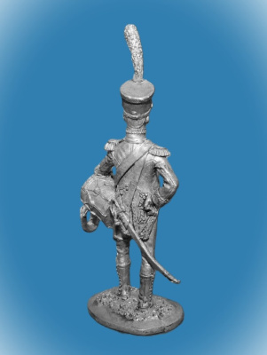 Картинка 051. Оловянный солдатик Барабанщик карабинеров легкой пехоты, Франция 1809-1814г, 54мм  от магазина Масштаб