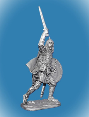 Картинка 232. Оловянный солдатик Дружинник Киевская Русь, конец 10-серидина 11 в, 54мм  от магазина Масштаб